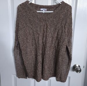 Women Brown Knitted Pullover Sweater Sonoma Soft